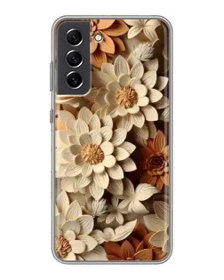 Чохол для Samsung Galaxy S21 FE з картинкою «Бежевий флористичний декор» Чохол для Samsung Galaxy S21 FE з картинкою «Бежевий флористичний декор»