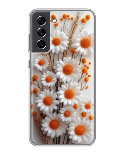 Чехол для Samsung Galaxy S21 FE с картинкой «Белые сухоцветы»