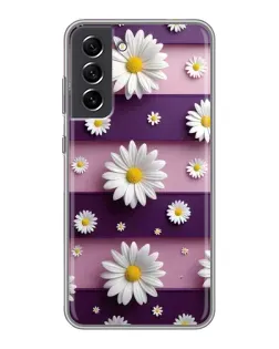 Чохол для Samsung Galaxy S21 FE з картинкою «Ромашки на фіолетовому» Чохол для Samsung Galaxy S21 FE з картинкою «Ромашки на фіолетовому»