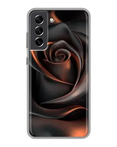 Чехол для Samsung Galaxy S21 FE с картинкой «Шелковая черная роза»