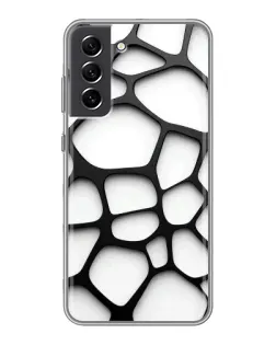 Чохол для Samsung Galaxy S21 FE з картинкою «Біла об'ємна сітка»