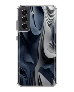 Чохол для Samsung Galaxy S21 FE з картинкою «Об'ємні сині складки»