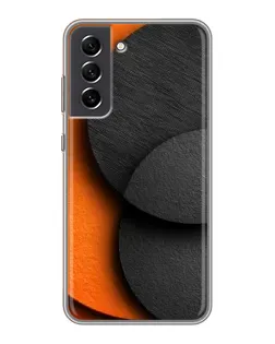 Чехол для Samsung Galaxy S21 FE с картинкой «Геометрия оранжевых кругов»