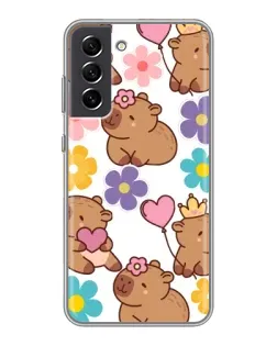 Чохол для Samsung Galaxy S21 FE з картинкою «Квітковий паттерн капібар» Чохол для Samsung Galaxy S21 FE з картинкою «Квітковий паттерн капібар»