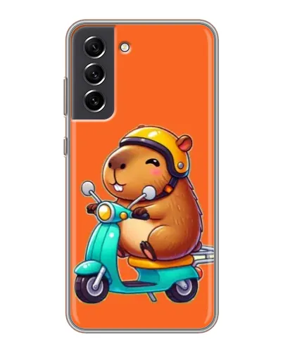 Чехол для Samsung Galaxy S21 FE с картинкой «Капибара на скутере» Чехол для Samsung Galaxy S21 FE с картинкой «Капибара на скутере»