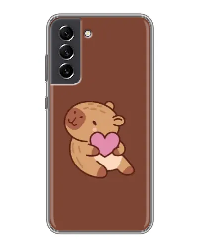 Чехол для Samsung Galaxy S21 FE с картинкой «Капибара с сердцем» Чехол для Samsung Galaxy S21 FE с картинкой «Капибара с сердцем»