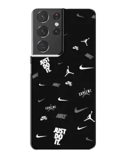 Чехол для Samsung Galaxy S21 Plus с картинкой «Nike Black Pattern» Чехол для Samsung Galaxy S21 Plus с картинкой «Nike Black Pattern»