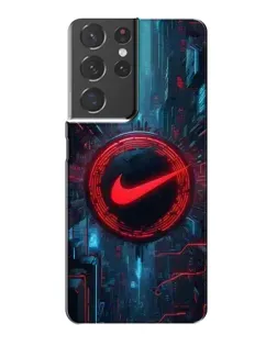 Чехол для Samsung Galaxy S21 Plus с картинкой «Техногенный стиль Nike»