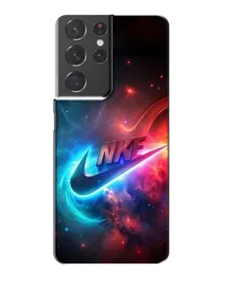 Чехол для Samsung Galaxy S21 Plus с картинкой «Огненный логотип Nike»