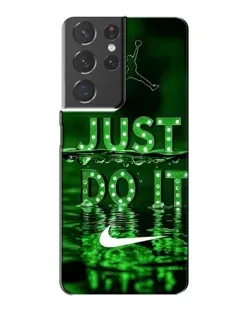 Чехол для Samsung Galaxy S21 Plus с картинкой «Зеленый неоновый Nike»
