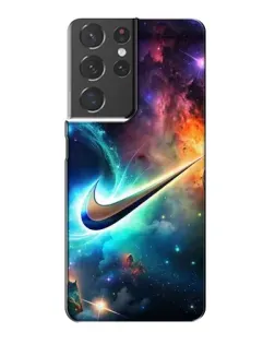Чехол для Samsung Galaxy S21 Plus с картинкой «Космический Nike Swoosh»