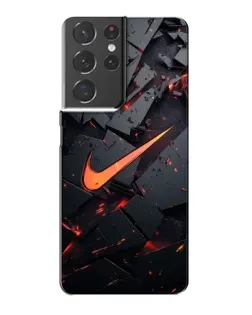 Чехол для Samsung Galaxy S21 Plus с картинкой «Nike — эффект разломов»
