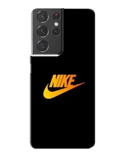 Чехол для Samsung Galaxy S21 Plus с картинкой «Золотой логотип Nike»