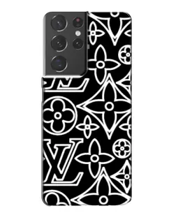 Чехол для Samsung Galaxy S21 Plus с картинкой «Черно-белый узор LV»