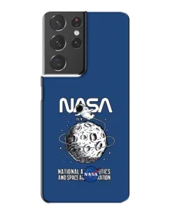 Чехол для Samsung Galaxy S21 Plus с картинкой «NASA — лунная миссия»