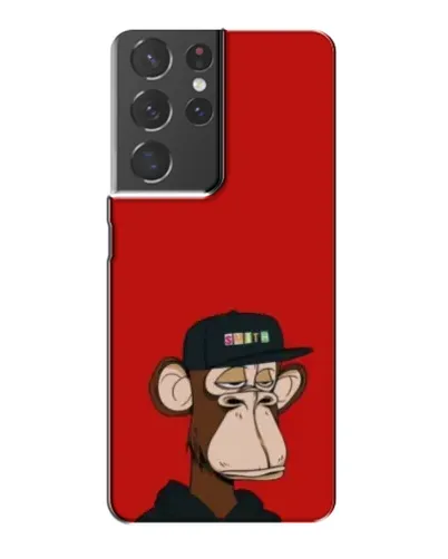 Чехол для Samsung Galaxy S21 Plus с картинкой «Bored Ape — красный фон» Чехол для Samsung Galaxy S21 Plus с картинкой «Bored Ape — красный фон»