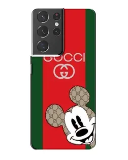 Чехол для Samsung Galaxy S21 Plus с картинкой «Gucci — полосы и Микки»
