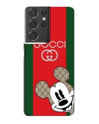 Чехол для Samsung Galaxy S21 Plus с картинкой «Gucci — полосы и Микки»