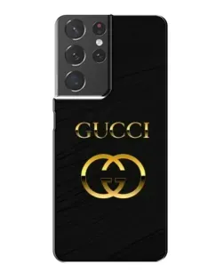 Чехол для Samsung Galaxy S21 Plus с картинкой «Золотой логотип Gucci»