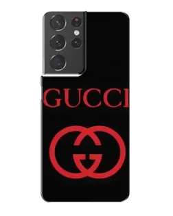 Чехол для Samsung Galaxy S21 Plus с картинкой «Gucci — красный логотип»