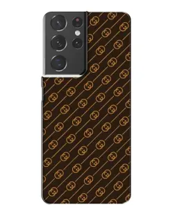 Чехол для Samsung Galaxy S21 Plus с картинкой «Gucci — золотые диагонали»