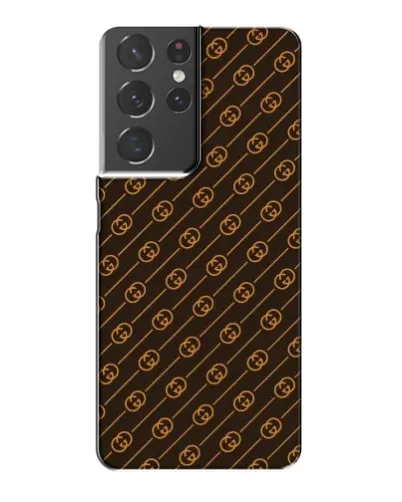 Чехол для Samsung Galaxy S21 Plus с картинкой «Gucci — золотые диагонали»