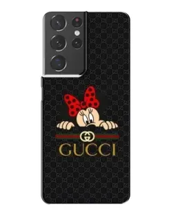 Чехол для Samsung Galaxy S21 Plus с картинкой «Минни Маус Gucci — черный»