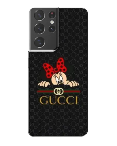 Чехол для Samsung Galaxy S21 Plus с картинкой «Минни Маус Gucci — черный»