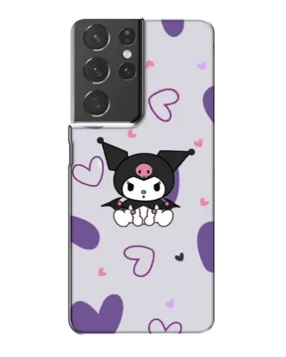 Чехол для Samsung Galaxy S21 Plus с картинкой «Kuromi и лавандовые сердца»