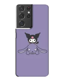 Чехол для Samsung Galaxy S21 Plus с картинкой «Kuromi на лиловом фоне»