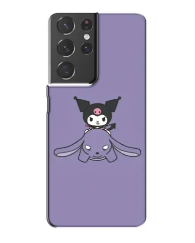 Чехол для Samsung Galaxy S21 Plus с картинкой «Kuromi на лиловом фоне»