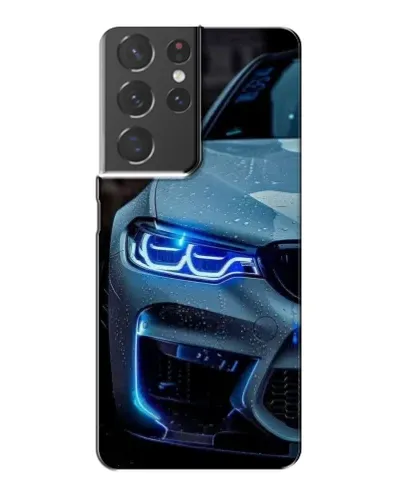 Чехол для Samsung Galaxy S21 Plus с картинкой «Взгляд BMW с синими фарами» Чехол для Samsung Galaxy S21 Plus с картинкой «Взгляд BMW с синими фарами»