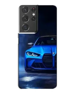Чехол для Samsung Galaxy S21 Plus с картинкой «Голубая BMW M4»