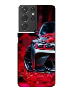 Чехол для Samsung Galaxy S21 Plus с картинкой «Спортивная BMW и цветы»