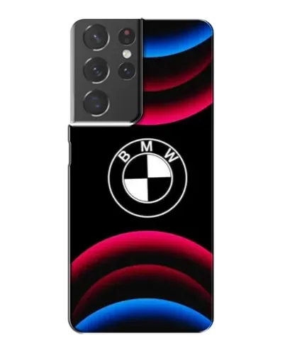Чехол для Samsung Galaxy S21 Plus с картинкой «Логотип BMW и неоновые дуги» Чехол для Samsung Galaxy S21 Plus с картинкой «Логотип BMW и неоновые дуги»
