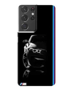Чехол для Samsung Galaxy S21 Plus с картинкой «Силуэт BMW в темноте»