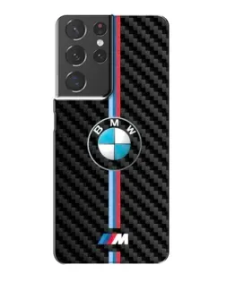 Чехол для Samsung Galaxy S21 Plus с картинкой «Эмблема BMW и карбон»