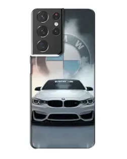 Чехол для Samsung Galaxy S21 Plus с картинкой «BMW в белом дыму»