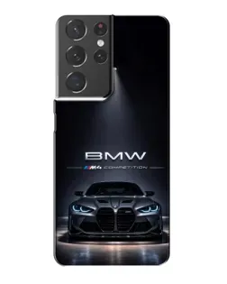 Чехол для Samsung Galaxy S21 Plus с картинкой «BMW сквозь ночной город»
