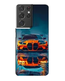 Чехол для Samsung Galaxy S21 Plus с картинкой «BMW — золотая эмблема»