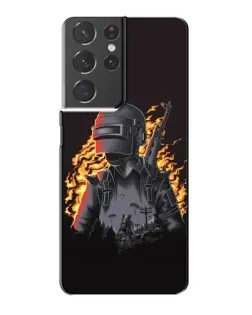 Чехол для Samsung Galaxy S21 Plus с картинкой «PUBG — огненный силуэт»