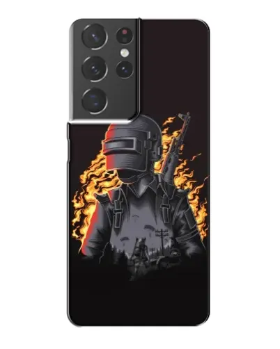 Чехол для Samsung Galaxy S21 Plus с картинкой «PUBG — огненный силуэт»