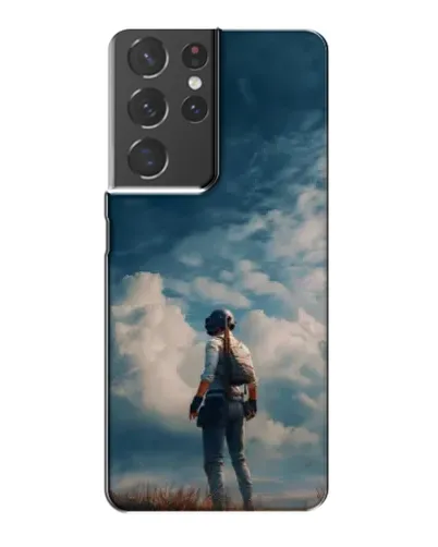 Чехол для Samsung Galaxy S21 Plus с картинкой «Герой PUBG на скале»