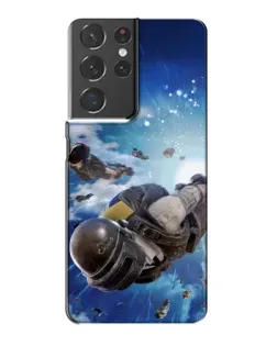 Чехол для Samsung Galaxy S21 Plus с картинкой «Десант PUBG — прыжок»