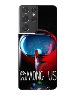 Чехол для Samsung Galaxy S21 Plus с картинкой «Красный импостер — макро»