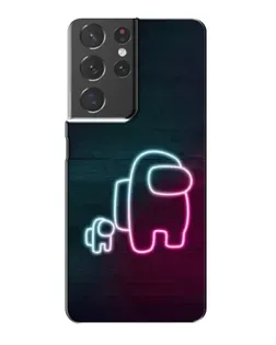 Чехол для Samsung Galaxy S21 Plus с картинкой «Among Us неон-арт»