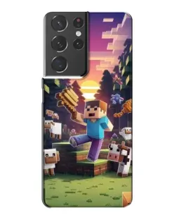 Чехол для Samsung Galaxy S21 Plus с картинкой «Стив на ферме»