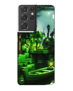 Чехол для Samsung Galaxy S21 Plus с картинкой «Minecraft лесной пейзаж»