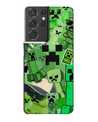 Чехол для Samsung Galaxy S21 Plus с картинкой «Криперы Minecraft»
