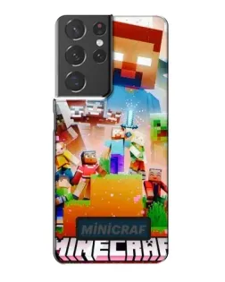 Чехол для Samsung Galaxy S21 Plus с картинкой «Minecraft герои игры»